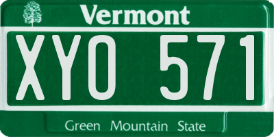 VT license plate XYO571