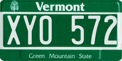 VT license plate XYO572