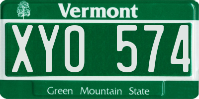 VT license plate XYO574