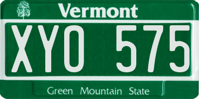 VT license plate XYO575