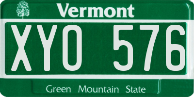 VT license plate XYO576