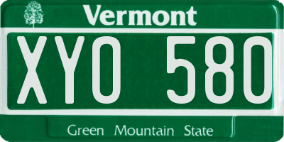 VT license plate XYO580