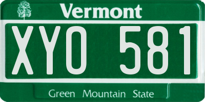 VT license plate XYO581