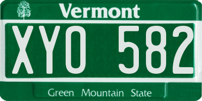 VT license plate XYO582