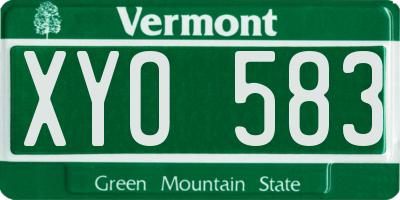 VT license plate XYO583