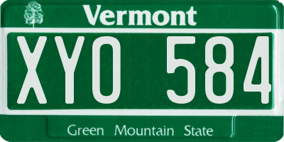VT license plate XYO584