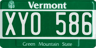 VT license plate XYO586