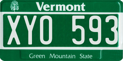 VT license plate XYO593