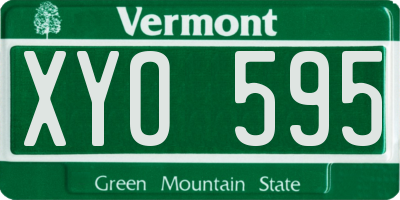VT license plate XYO595