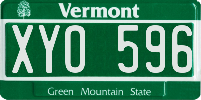 VT license plate XYO596
