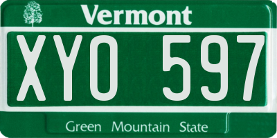 VT license plate XYO597