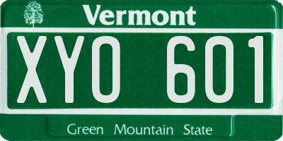 VT license plate XYO601