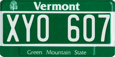 VT license plate XYO607