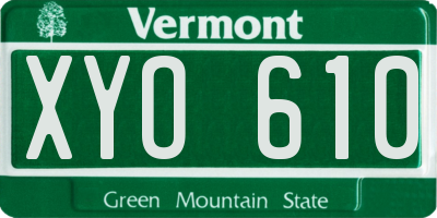 VT license plate XYO610