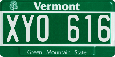 VT license plate XYO616