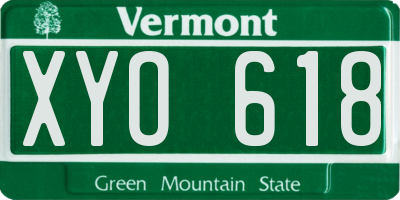 VT license plate XYO618