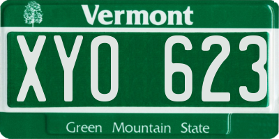 VT license plate XYO623