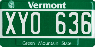VT license plate XYO636