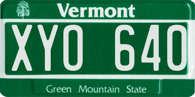 VT license plate XYO640