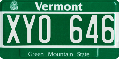 VT license plate XYO646