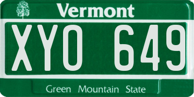 VT license plate XYO649