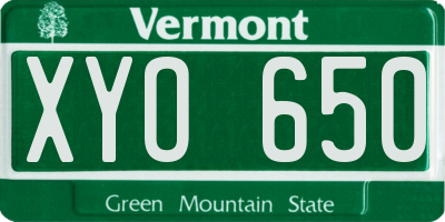 VT license plate XYO650