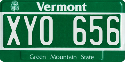 VT license plate XYO656