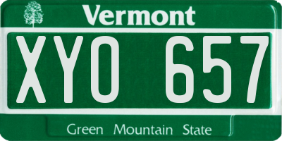 VT license plate XYO657