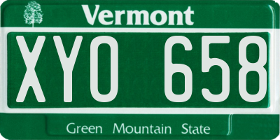VT license plate XYO658