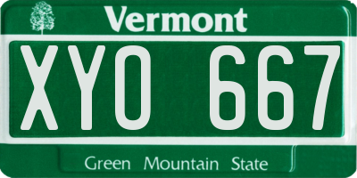 VT license plate XYO667