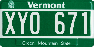 VT license plate XYO671