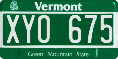 VT license plate XYO675