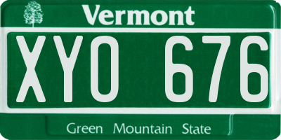VT license plate XYO676