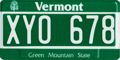 VT license plate XYO678