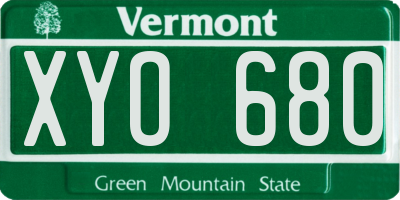 VT license plate XYO680