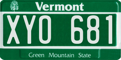 VT license plate XYO681