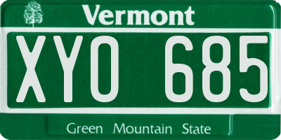 VT license plate XYO685