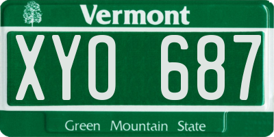 VT license plate XYO687