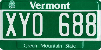 VT license plate XYO688