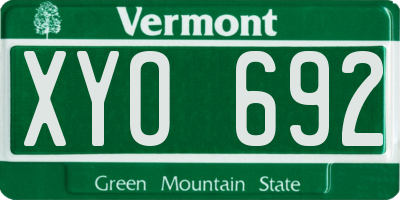 VT license plate XYO692