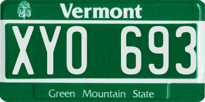 VT license plate XYO693