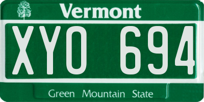 VT license plate XYO694