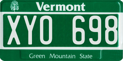 VT license plate XYO698
