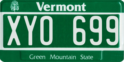 VT license plate XYO699