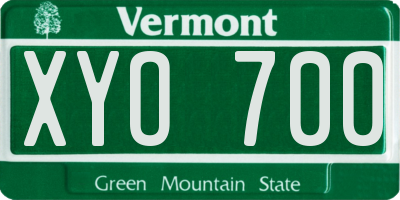 VT license plate XYO700