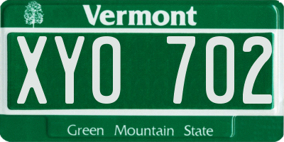 VT license plate XYO702
