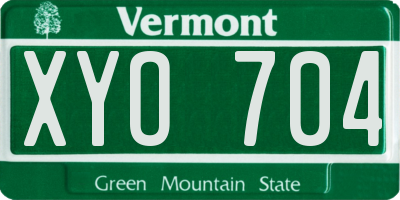 VT license plate XYO704