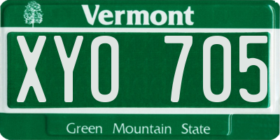 VT license plate XYO705