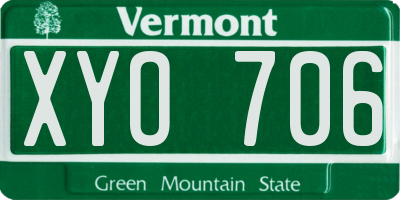 VT license plate XYO706