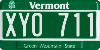 VT license plate XYO711